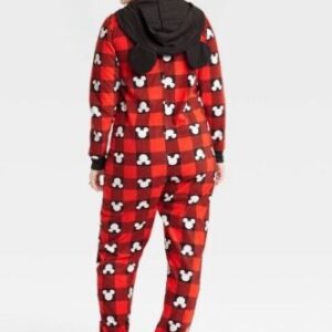 Alternative view of Mameluco de cuadros con figura de Mickey Mouse para mujer, talla XS - Marca Disney 100