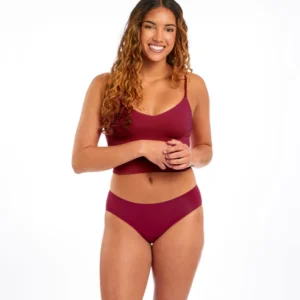 Calzón para mujer absorbente talla L color vino