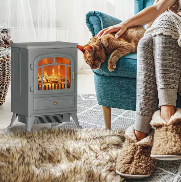 Chimenea eléctrica de 16,25 pulgadas con llamas LED - HOMCOM - Imagen 3