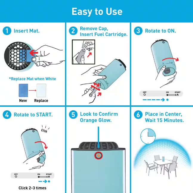 Repelente de mosquitos para exterior azul glacial -Thermacell - Imagen 3