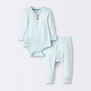 Conjunto de 2 piezas de traje para bebé, color azul, talla 6-9 meses - Marca Cloud Island
