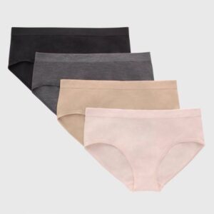 Paquete de 4 calzones tipo hipster para mujer, talla S - Marca Hanes