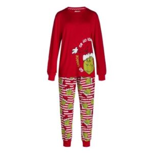 Conjunto de pijama de 2 piezas para niños, pantalón y camiseta de manga larga de Grinch, talla 3T