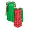 Paquete de 2 batas para dormir navideñas para mujer, talla S