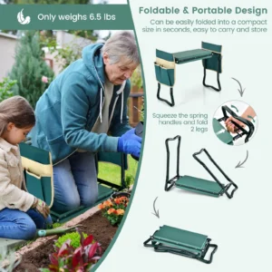 Alternative view of Taburete de jardinería plegable -Costway