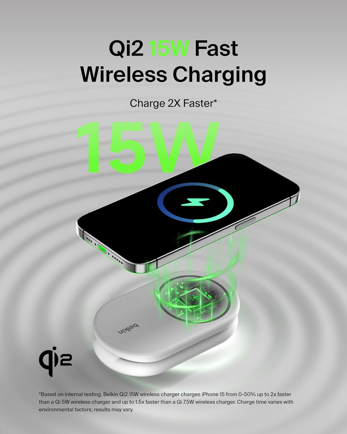 Cargador magnético Plegable 2 en 1 de 15 W con MagSafe - Belkin - Imagen 2