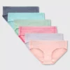 Paquete de 6 calzones tipo hipster de microfibra para niñas talla 2/3 -Hanes
