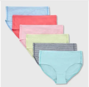 Paquete de 6 calzones tipo hipster de microfibra para niñas talla 4/5 -Hanes