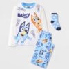 Conjunto de pijama de 3 piezas para niño: camisa, pans y calcetas de bluey, talla 12-14 - Marca Bluey