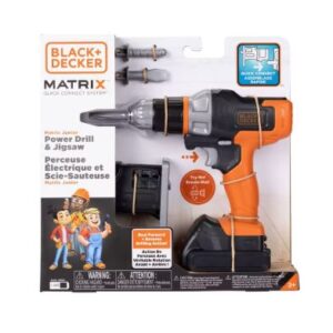 Taladro Matrix Jr con accesorio, color negro con naranja - Marca Black+Decker