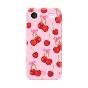 Case rosado para iPhone Air con diseño de cerezas con MagSafe - Marca Velvet Caviar