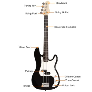Alternative view of Bajo Eléctrico con bolsa y correa marca Costway