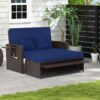 Sofá cama de ratán para patio marca Costway