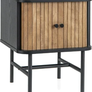 Alternative view of Par de mini burós de madera, con puertas corredizas y patas de metal -Giantex