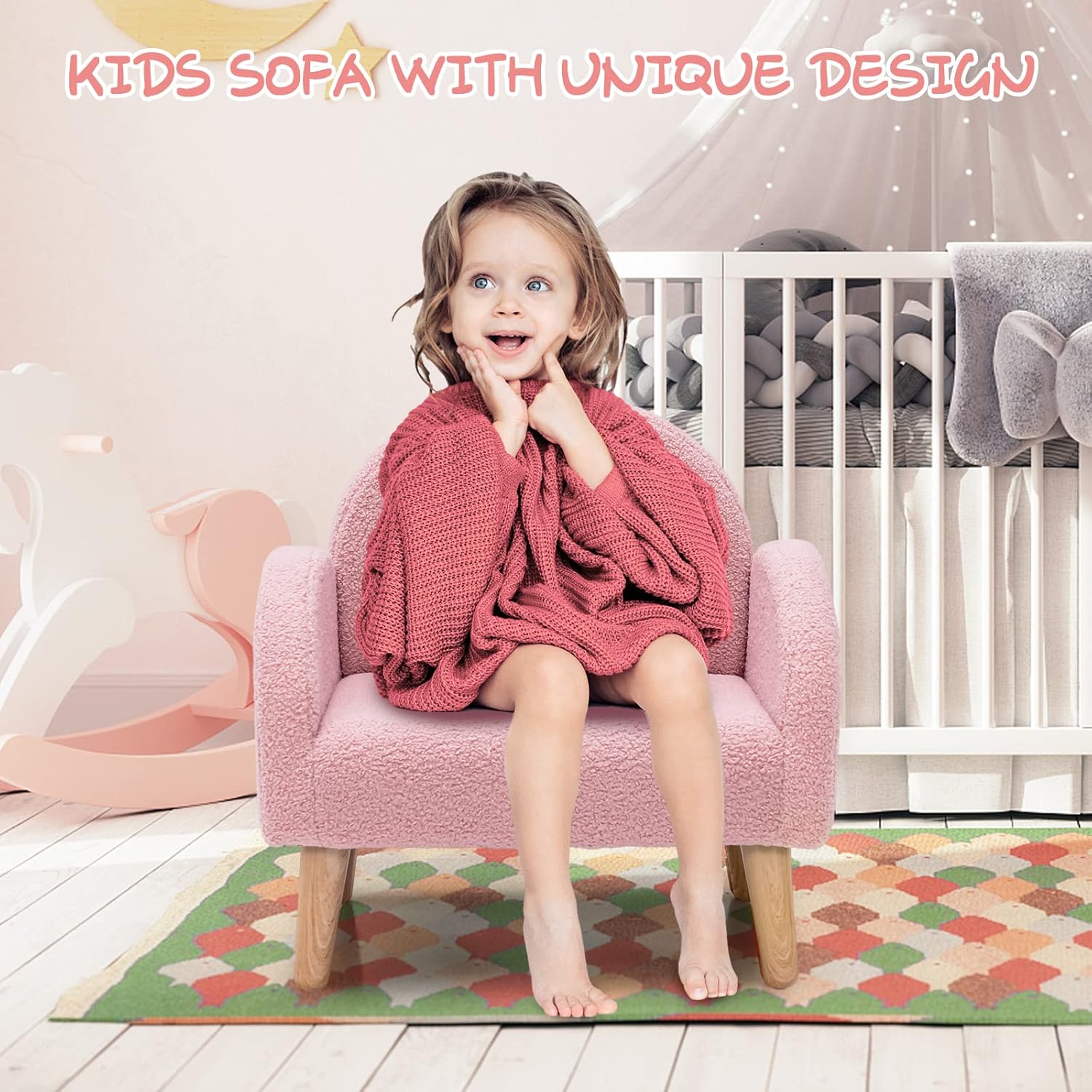 Sillón Rosita de felpa para niñas marca INFANS - Imagen 3