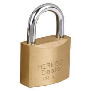 Candado de hierro color latón 40 mm, corto, blíster - Hermex