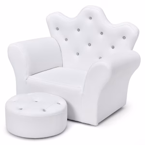 Sillón con reposapiés para niños color blanco marca Costway