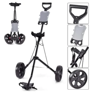 Carrito de Golf Plegable con 2 Ruedas y Marcador - Dortala