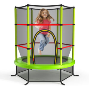 Trampolín recreativo para niños de 55 pulgadas con colchoneta y Red - Costway
