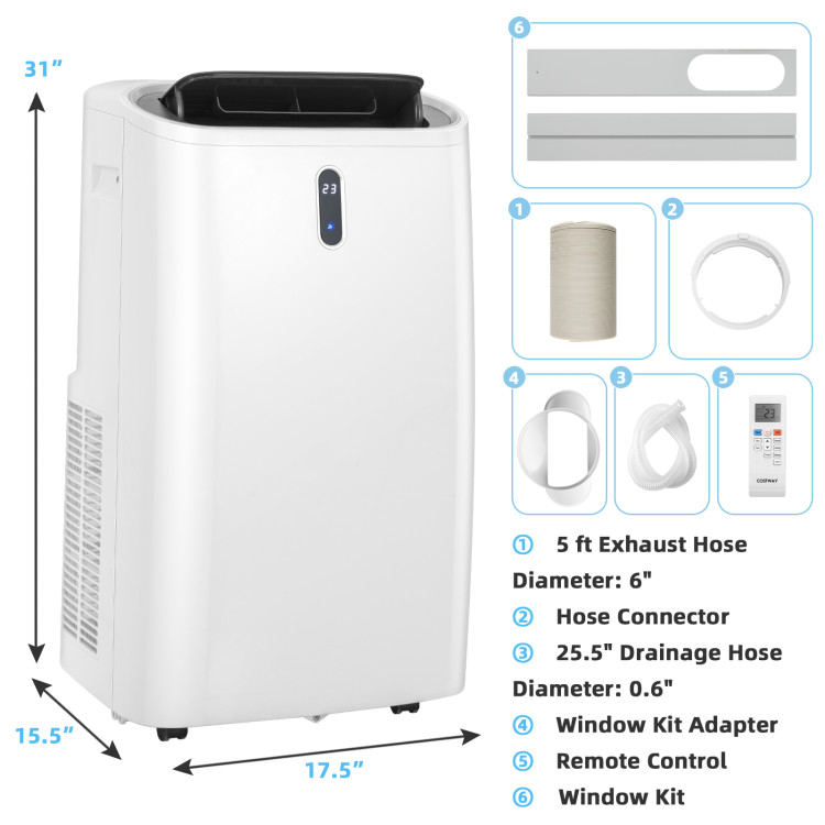 Aire acondicionado portátil de 14 000 BTU marca Ashrae - Imagen 2