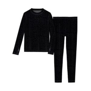 Conjunto térmico interior para niño: camisa y pantalón, talla 10-12, color negro - Marca Athletic Works