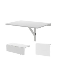 Escritorio de madera blanca con patas de metal 80x60x45cm