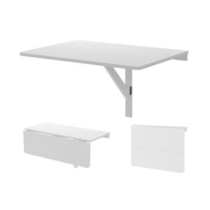 Escritorio de madera blanca con patas de metal 80x60x45cm