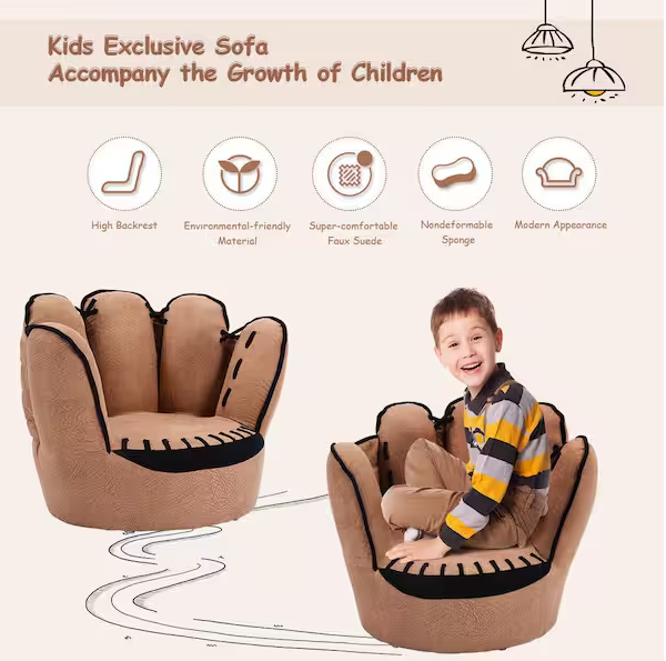 Sillón con diseño de guante de baseball para niños marca Costway - Imagen 6