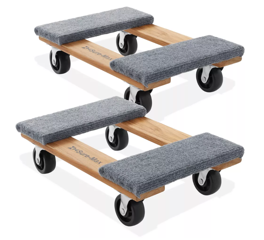 Paquete de 2 plataformas con ruedas para muebles 30x45cm -Sure-Max