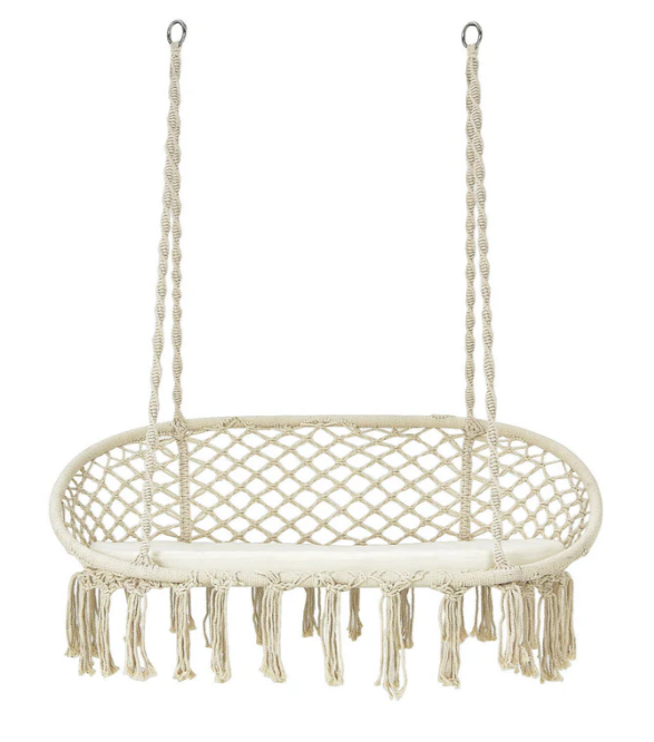 Hamaca / Columpio para 2 personas con cojín de macramé - Imagen 5