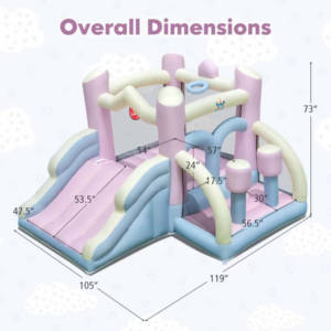 Alternative view of Brincolin inflable con motor marca Costway Macron Pastel