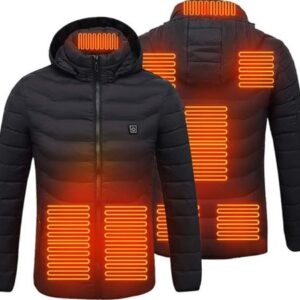 Chamarra negra con calefacción y capucha para adulto, talla XL - Marca LOGAR