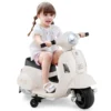 Motocicleta Vespa de 6 V para niños color blanco
