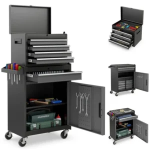 Caja para herramientas con ruedas 2 en 1 para exterior