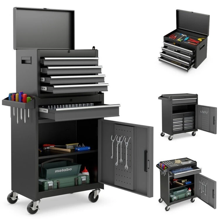 Caja para herramientas con ruedas 2 en 1 para exterior