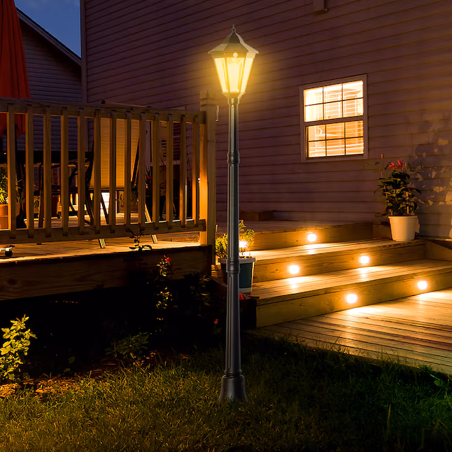 Farol solar para exterior de 195 cm con sensor automático -Outsunny - Imagen 4