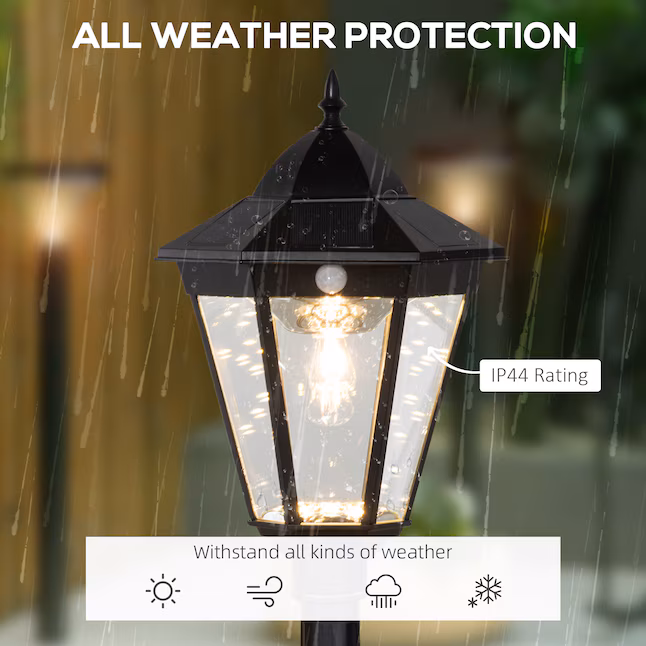 Farol solar para exterior de 195 cm con sensor automático -Outsunny - Imagen 2