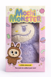 Llavero de peluche de monstruo Mochi Morado