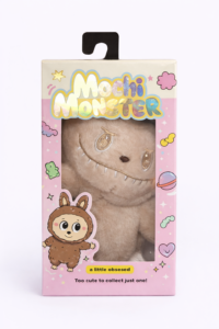 Llavero de peluche de monstruo Mochi Beige