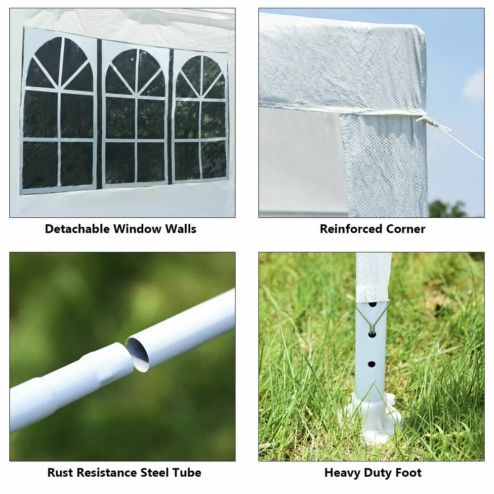 Carpa con dosel de 3x3 metros para exteriores con paredes laterales -Costway - Imagen 3