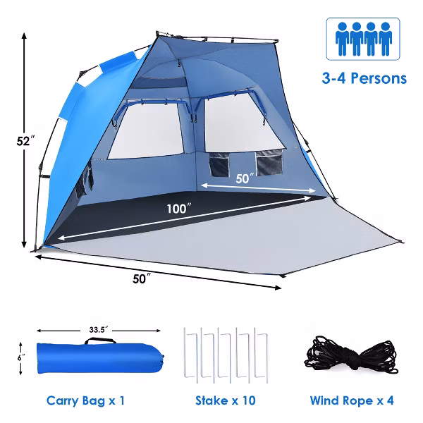 Tienda / Casa para acampar para 3-4 personas marca Costway - Imagen 4