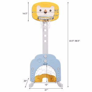 Alternative view of Juego de aro de baloncesto infantil 3 en 1 de Costway