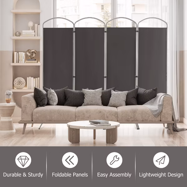 Biombo / Divisor de pared de 4 paneles marca Costway - Imagen 3