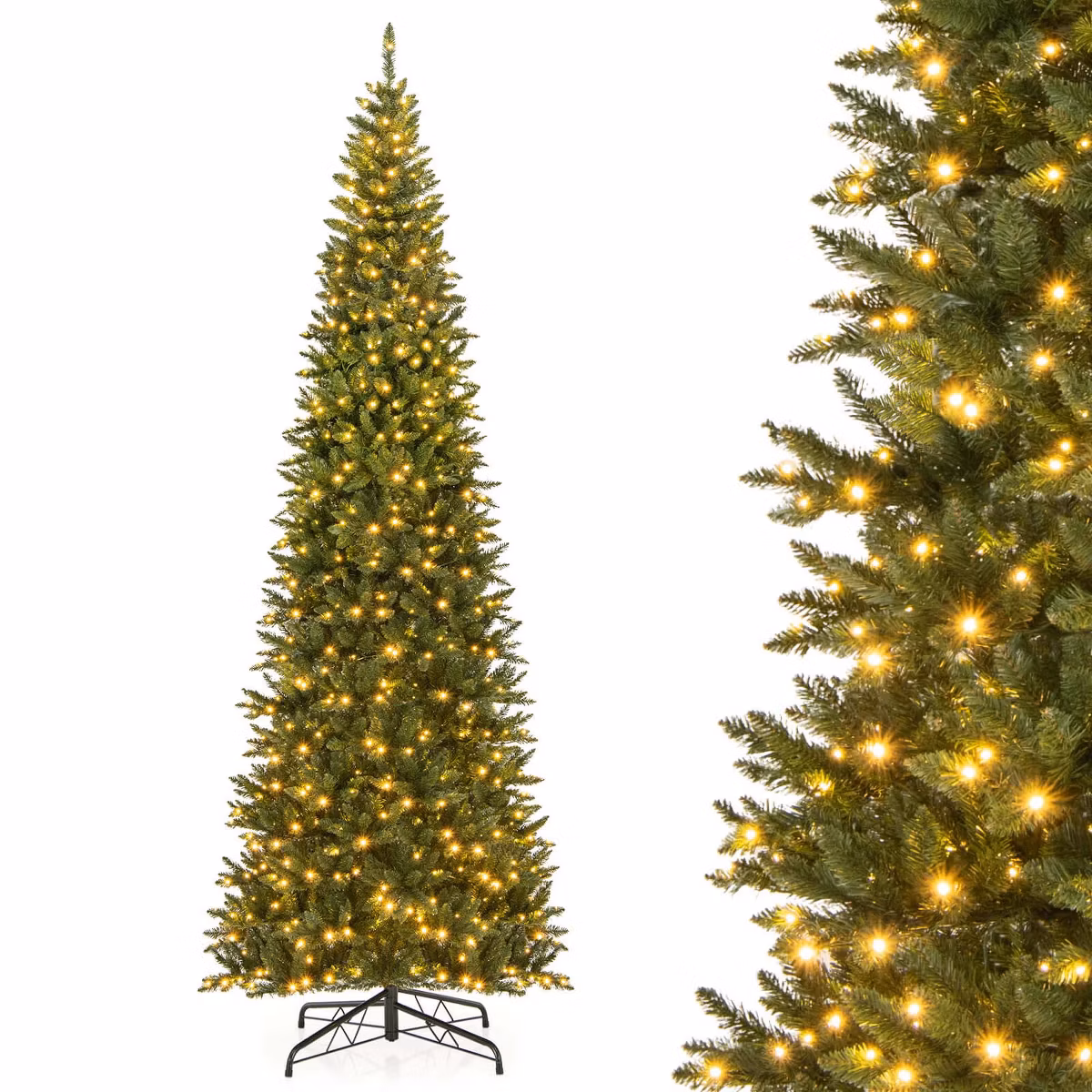 Árbol de Navidad preiluminado de 12 pies marca Costway