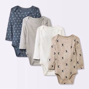 Juego de 4 bodys para bebé talla 0-3 meses - Carters