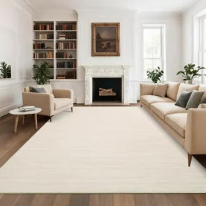 Alfombra moderna antideslizante lavable, beige, medida 10 x 4 pies