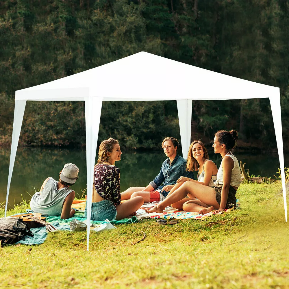 Carpa con dosel de 3x3 metros para exteriores con paredes laterales -Costway - Imagen 4