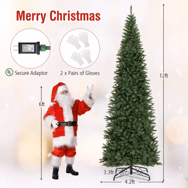 Árbol de Navidad preiluminado de 12 pies marca Costway - Imagen 4