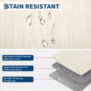 Alternative view of Alfombra moderna antideslizante lavable, beige, medida 10 x 4 pies