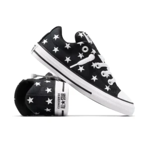 Zapatillas bajas talla 1 para niñas, estrellas negras  -Converse Kids's